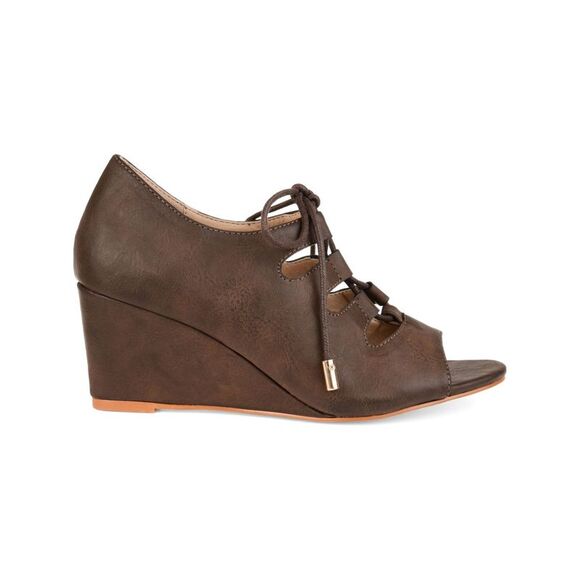 JOURNEE COLLECTION Womens Purple Cutout Detailing Kortlin Wedge Heels 10 Medium - Picture 2 of 2